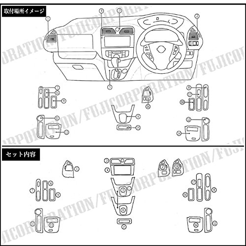 Amazon | セレナ c26 系 3D インテリアパネル パネル 茶木目 18P  