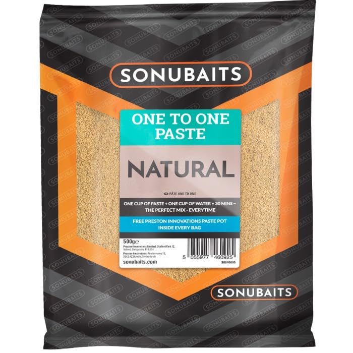 Sonubaits Natural One To One Paste 500g | Coarse Fishing Hook Bait | Ideal for Big Carp and Summer Match Fishing | Easy to Mix | Proven Flavour | Natural Colour | Soft Texture | Code S1840005