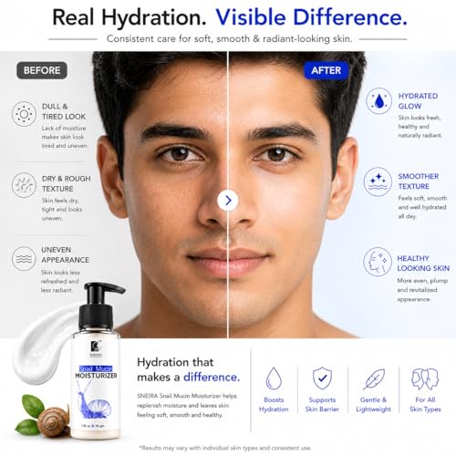 Image of Snail Mucin Moisturizer 50ml | Hydrating Face Cream with Snail Secretion Filtrate | Lightweight Non-Sticky Moisturizer for Soft, Smooth Glowing Skin | Daily Use Face Cream for All Skin Types
