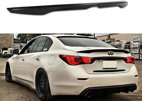 VMOILN INFINITI Q50 V37 スカイライン 専用リアトランクスポイラー 塗装済み ABS製 2014-2018年モデル エアロパーツ 3M両面テープ付き 軽量耐久設計 (カーボン調)