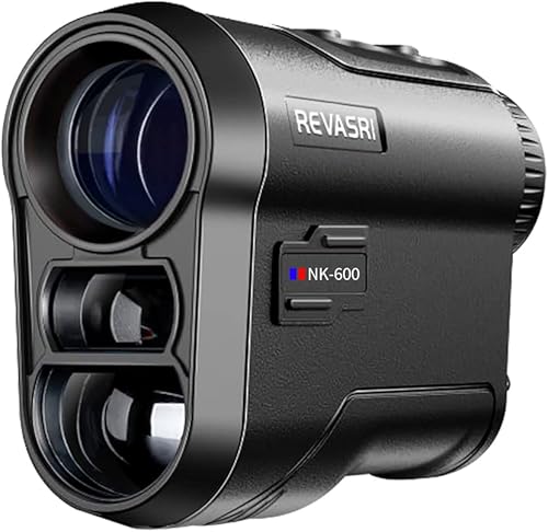 REVASRI Telémetro de golf con pendiente y vibración de bloqueo de bandera, 650 yardas de distancia horizontal vertical y función de escaneo,