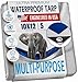 10x12 Tarp, Waterproof Plastic Poly 5.5 Mil Thick Tarpaulin with Metal Grommets Every 18 Inches - Emergency Rain Shelter, Outdoor Cover and Camping Use - (Reversible, Blue and Silver) (10 x 12 Foot)