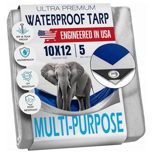 Do You Need A Tarp Under Your Tent? | Vihaan Case 10x12 Ft Tarp, Waterproof Plastic Poly 5.5 Mil Thick Tarpaulin with Metal Grommets Every 18in - Emergency Rain Shelter, Outdoor Cover and Camping Use - (Reversible, Blue and Silver)