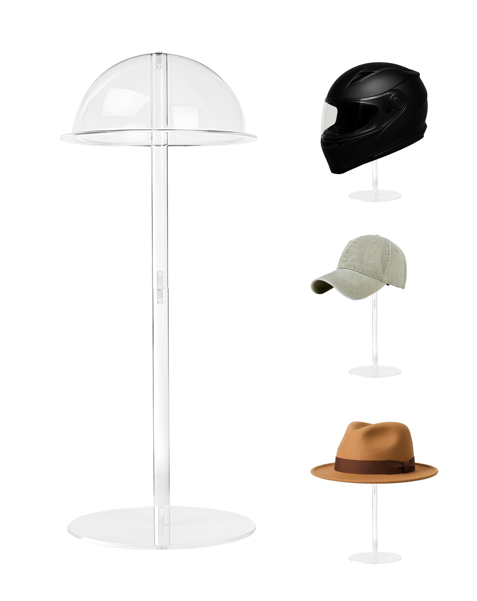 Présentoir à chapeaux acrylique de cowboy et support de casquettes amovible maison