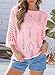 EVALESS Womens Spring Fashion 2026 Scoop Neck 3/4 Sleeve Crochet Tops Off Shoulder Pullover Sweaters Dressy Casual Work Shirts Bathing Suit Cover Up Womens Clothing Vacation Outfits,Pink Medium