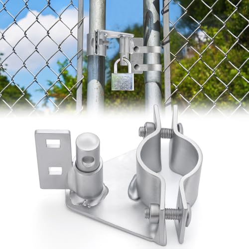 Image of Zonon Heavy Duty Chain Link Gate Latch, Fits 1-5 /8 inch and 1-7 /8 inch Gate Pipe, Galvanized Steel Sliding Rolling Latch with Padlock Hole, Anti-Theft Lock for Fence, Yard & Farm Gates