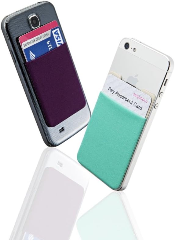 Credit Card Wallet, Sinjimoru Stick-On Wallet Functioning as Wallet case, Credit Card Case on iPhones and Androids. Sinji Pouch Basic 3, Wine Red.