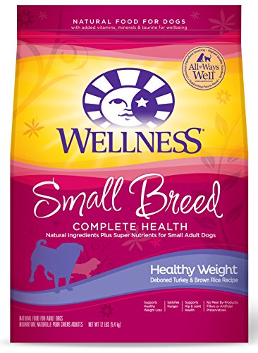Wellness Complete Health Small Breed Healthy Weight Turkey & Rice Natural Dry Dog Food, 12-Pound Bag
