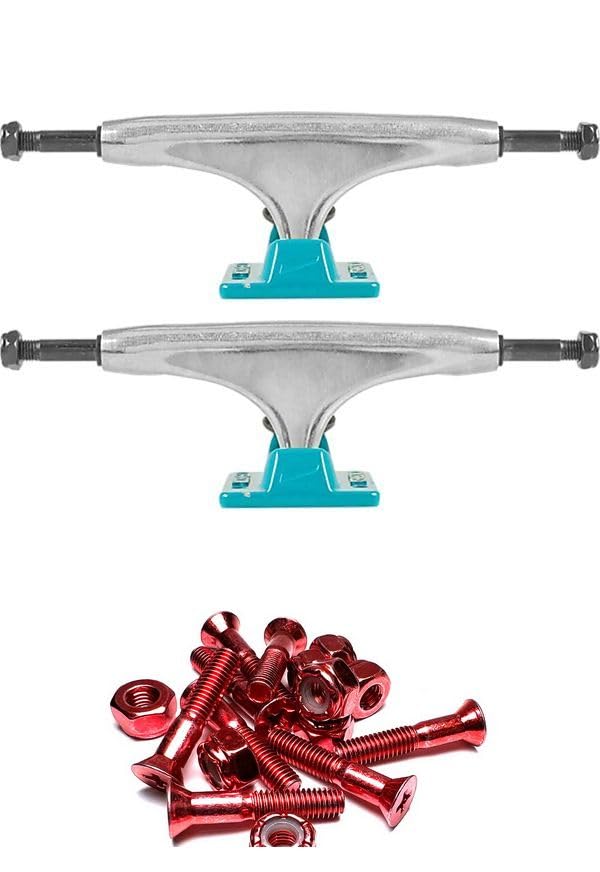 Tensor Trucks Alloy Polished/Aqua Skateboard Trucks - 5.0