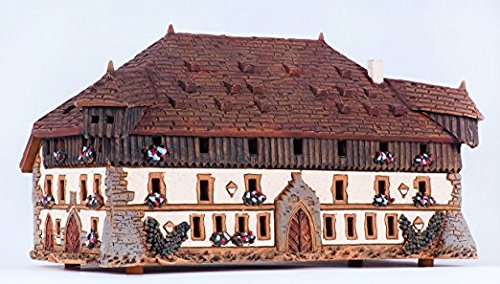 Ceramic Art Tealight Candle Holder Room Decoration Handcrafted Collectible Miniature Light House Old Konzil House in Konstanz, Germany C322