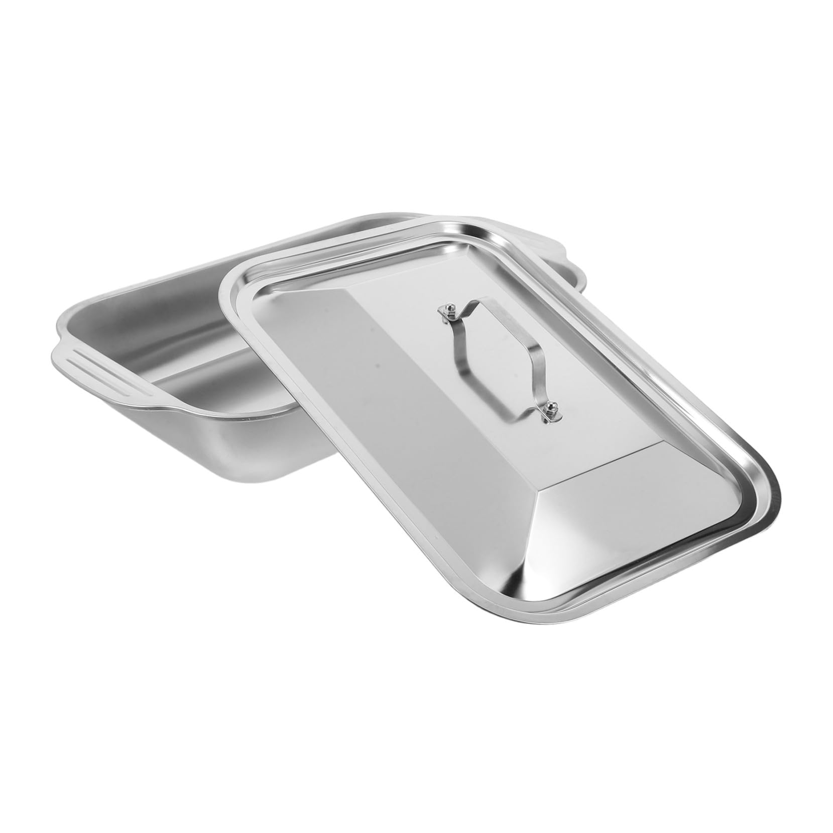 Bandeja Rectangular de Acero Inoxidable para Asar, Diseño Profundo