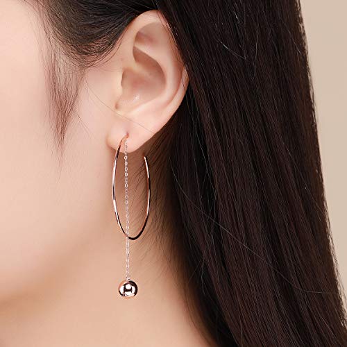 Boucles d'oreilles argent 925 grand cercle rock de style chic durable - 2
