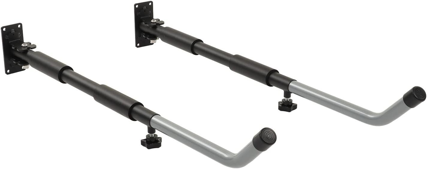 Asixxsix 2Pcs Surfboard Storage Rack, Surfboard Wall Mount Display, Retractable Length Surfboard Wall Rack for Snowboards Kayaks Canoes at Home and Garage