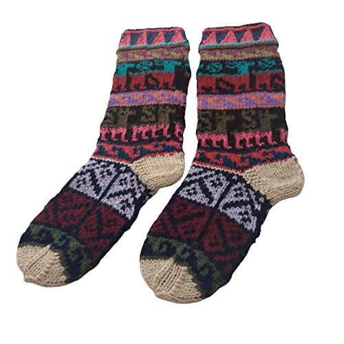 Calcetines Peruanos, calcetines largos hechas de lana de alpaca tejido a mano unisex2