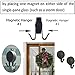 Magnetic Wreath Hanger－ by Placing one Magnet on Either Side of The Single-pane Glass (Such as a Storm Door) or it can Also be Used Separately on Metal/Steel Door - 2-Pack (Magnet Base with Rubber）