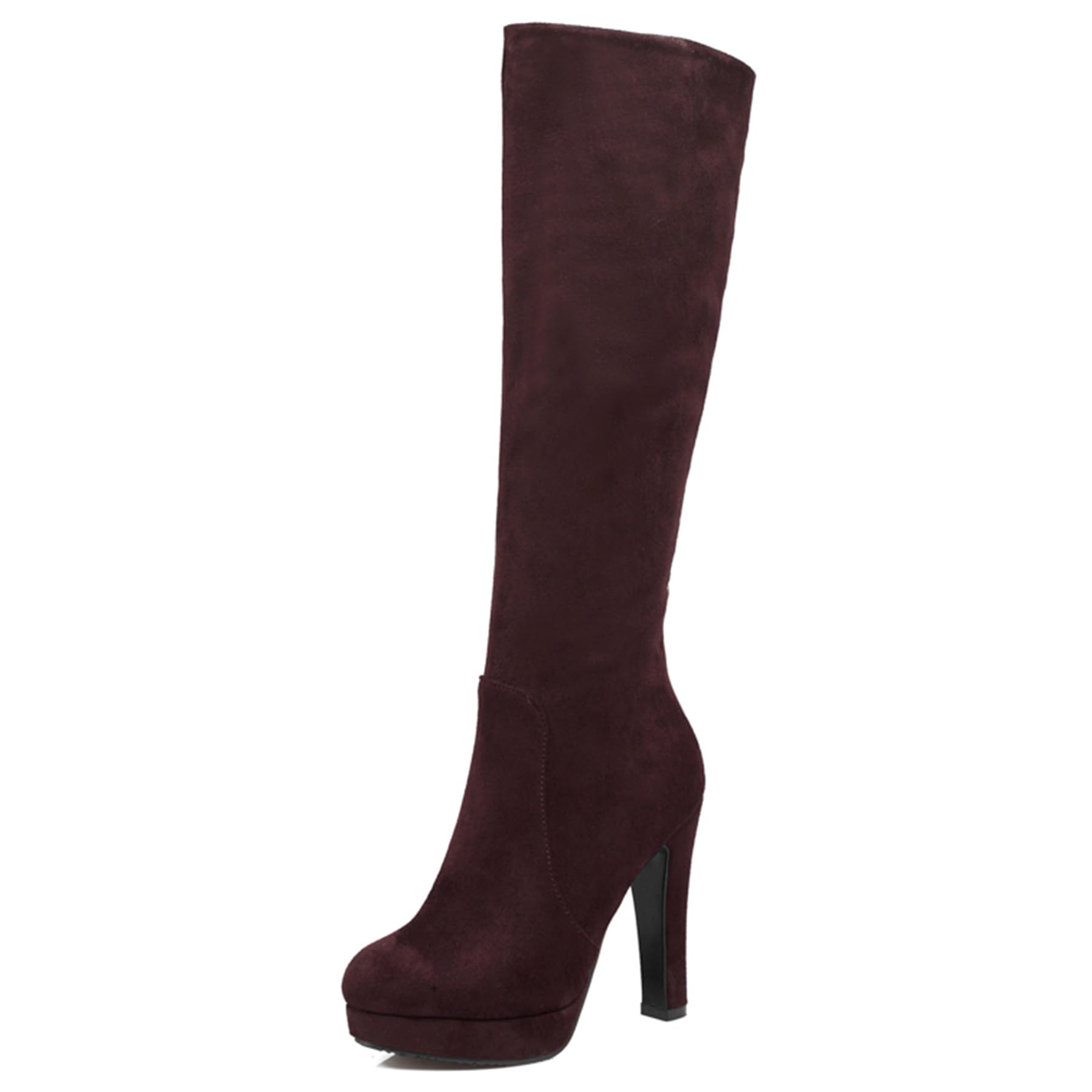 Gicoiz Office Suede Knee High Boots Women Round Toe