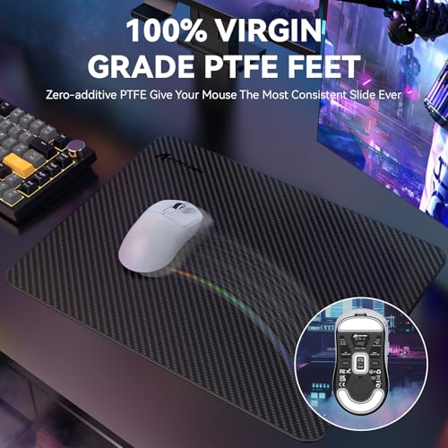 Image of MAMBASNAKE Attack SHAKR X3MAX Wireless Gaming Mouse,PixArt PAW3950 42000 DPI,49g Ultralight Tri-Mode(BT5.4 /2.4GHz /Wired), 1K Polling Rate Programmable Computer Mice for PC /MAC /Win - White