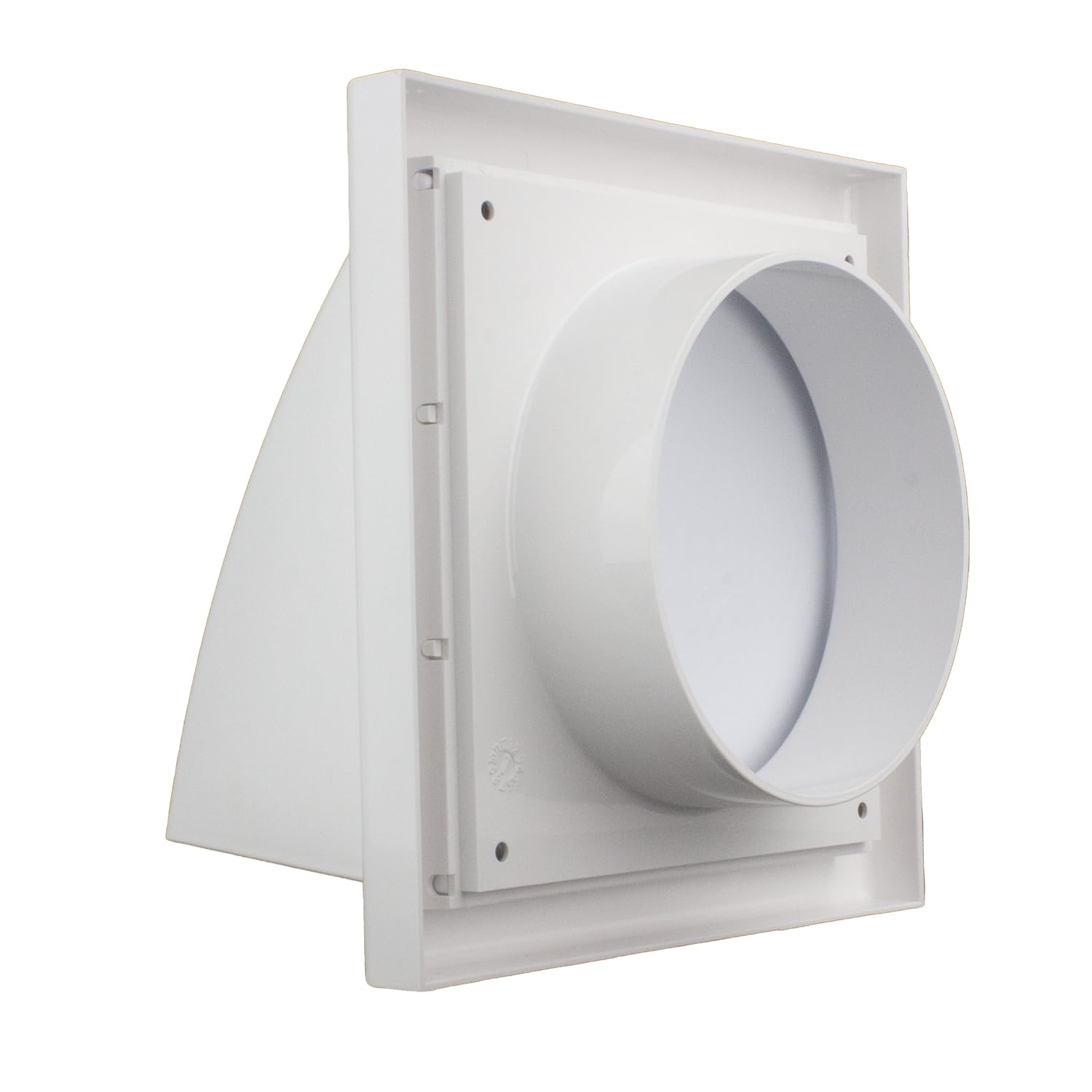 4-Inch White External Hooded Cowl Ventilation Grill Cover with Backdraft Shutter - Image 3