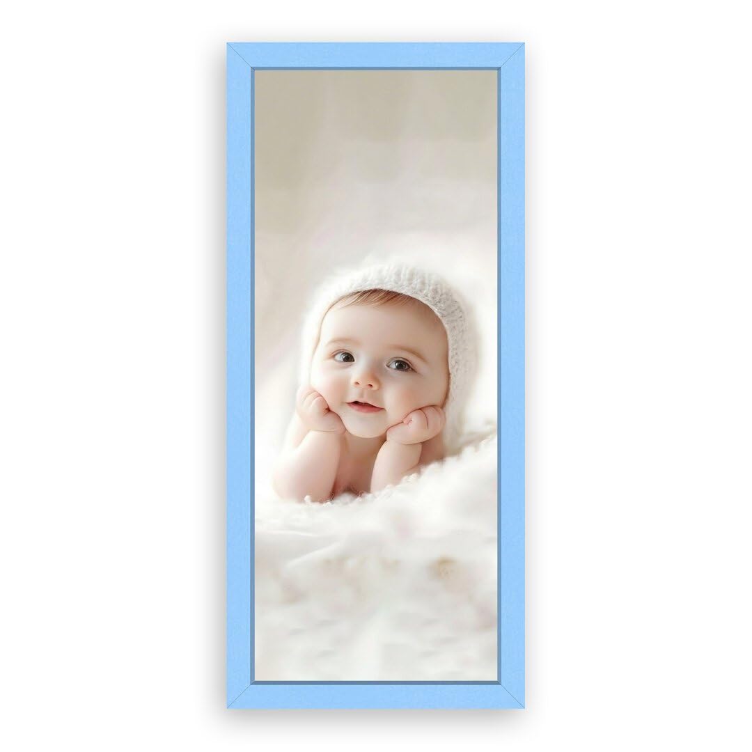 Procut Global Baby Blue 16x8" Sleek Picture Frame for Nursery, Baby Gift - Photo Frame with Perspex Front, Wall or Tabletop Display - Keepsake for Newborn, Baby Shower & First Photo Memories