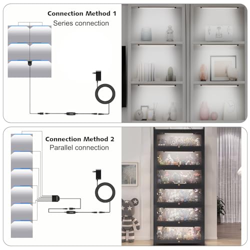 Image of Under Cabinet Lights Plug in Led Light Strip 12 Inch 15W Dimmable Timing Under Counter Lights for Kitchen, Workbench, Desk Male and Female Connection 3 Pack