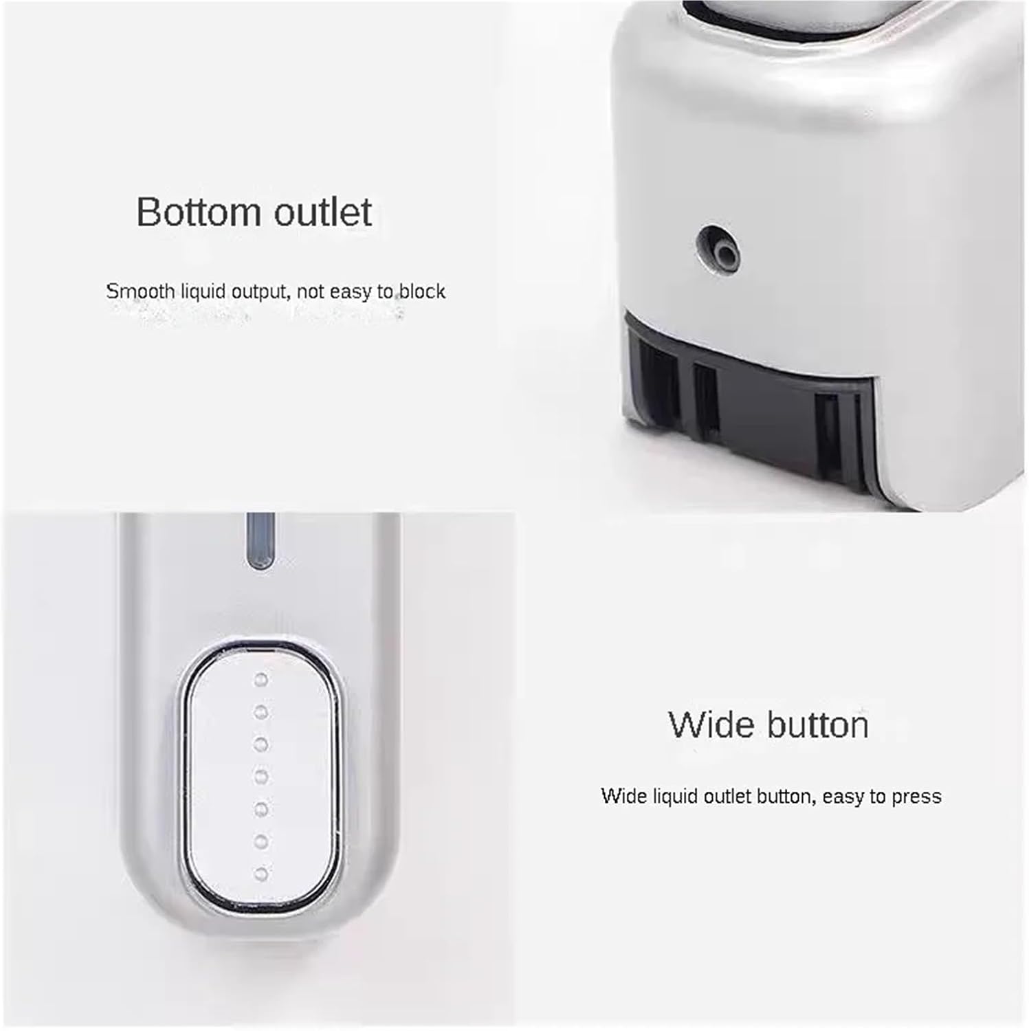 Wall Mounted Soap Dispenser 300ml Hand Soap Shampoo Dispenser Wall Mount Shower Liquid Dispensers Containers for Bathroom Washroom(White)