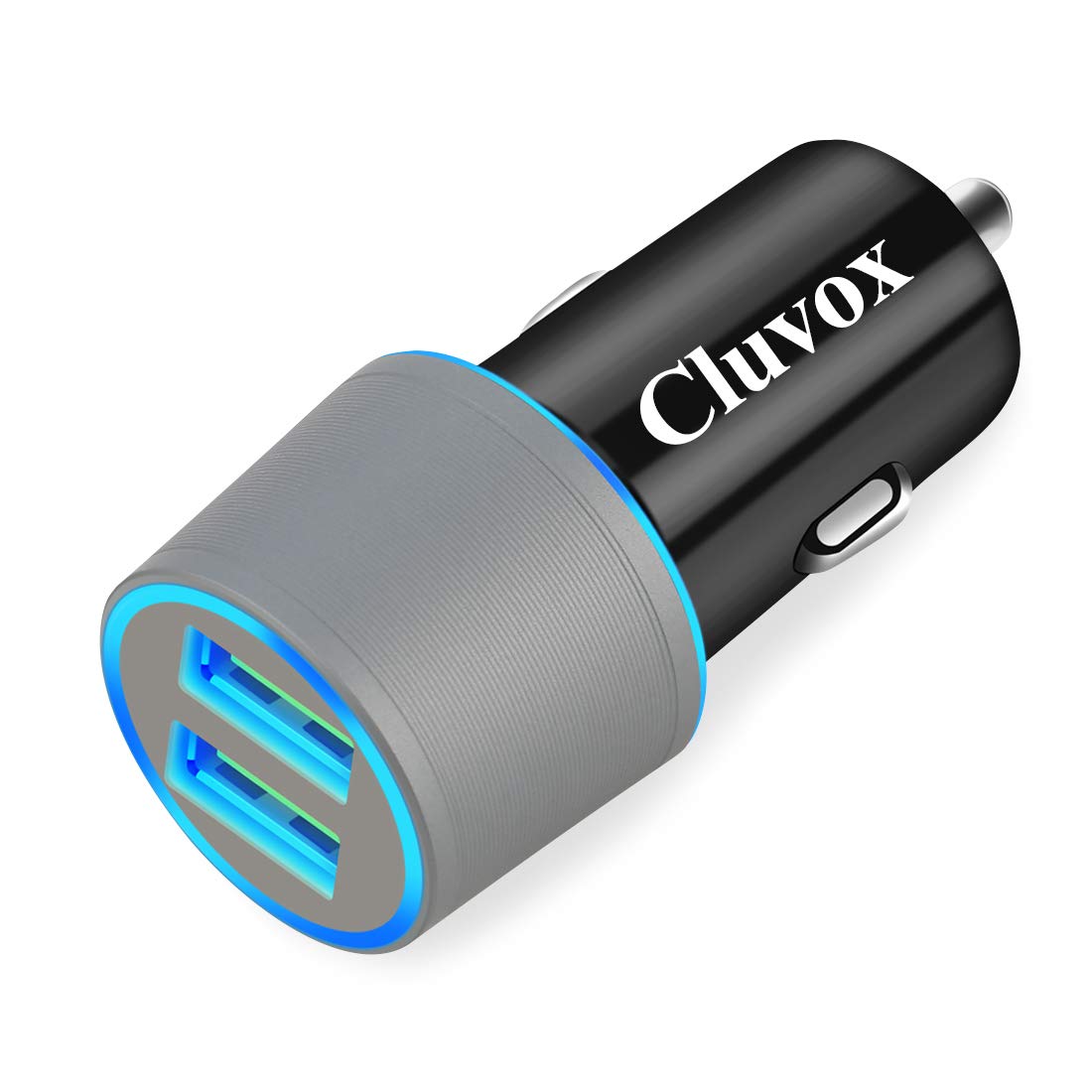 Cluvox Fast Car Charger Compatible for iPhone 11 Pro MAX/11 pro/11/XS/XS MAX/XR/X/8/7/6/iPad Pro/Air, Samsung Galaxy Note 10/S10E/10 Plus, LG, Moto Dual USB Car Charger Adapter 36W with Soft LED Light