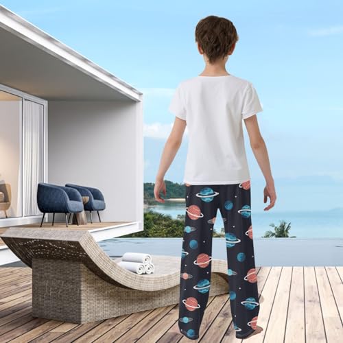 visesunny Boys' Pants Blue Red Space Cartoon Planet Jogger Pants Elastic Waist Long Bottoms Trousers with Pockets3