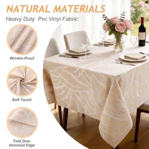 Kaixinbao Waterproof Lace PVC Vinyl Rectangle Tablecloth, 54x78 Inch - image 3