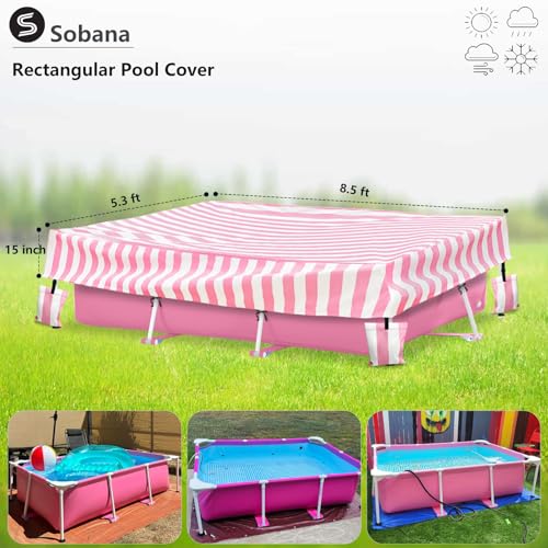 Cobertor rectangular impermeable para piscina 8.5ft x 5.3ft miniatura 2