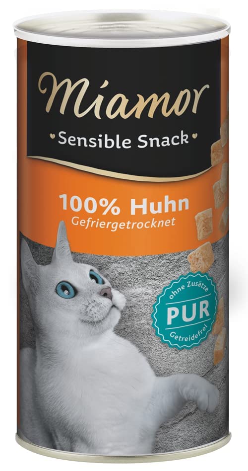 Miamor Sensible Snack Huhn Pur | 6er Pack | 6 x 30g | Katzensnack aus Hühnerbrustfilet | Einzelfuttermittel auch für empfindliche Katzen und bei Allergien | Als Belohnung