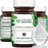Natural Nutra Vitamin A 10,000 IU, Retinol Palmitate Dietary Supplement from Cod Liver Oil, Extra...