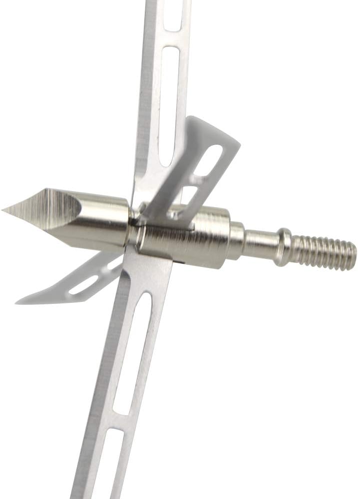 SHARROW Archery 6/12 PCS 186 Grain Broadheads 4 Fixed Blade Arrowhead Screw-in Hunting Arrow Heads Arrow Tips Compatible with Traditional Bows Recurve Bow and Compound Bow (12 pcs)