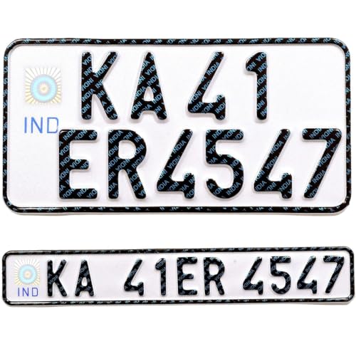 Image of Innovqaraj Embossed Ind Number Plate for Bike| Fancy | No Bar Or Serial Code| for Old Bike Only (White)