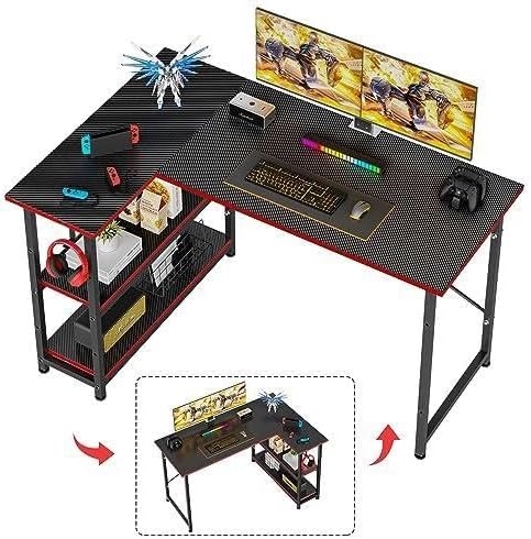 ゲーミングデスク L字デスク パソコンデスク 幅107cm 机 pcデスク 3084