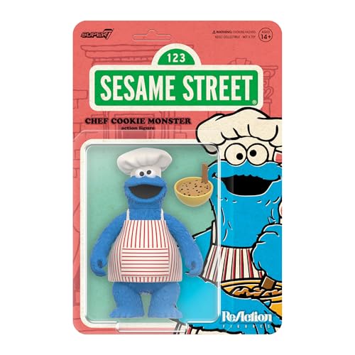Super7 Figuras de reacción de Plaza Sésamo Wave 04 - Figura de acción de galletas de chef