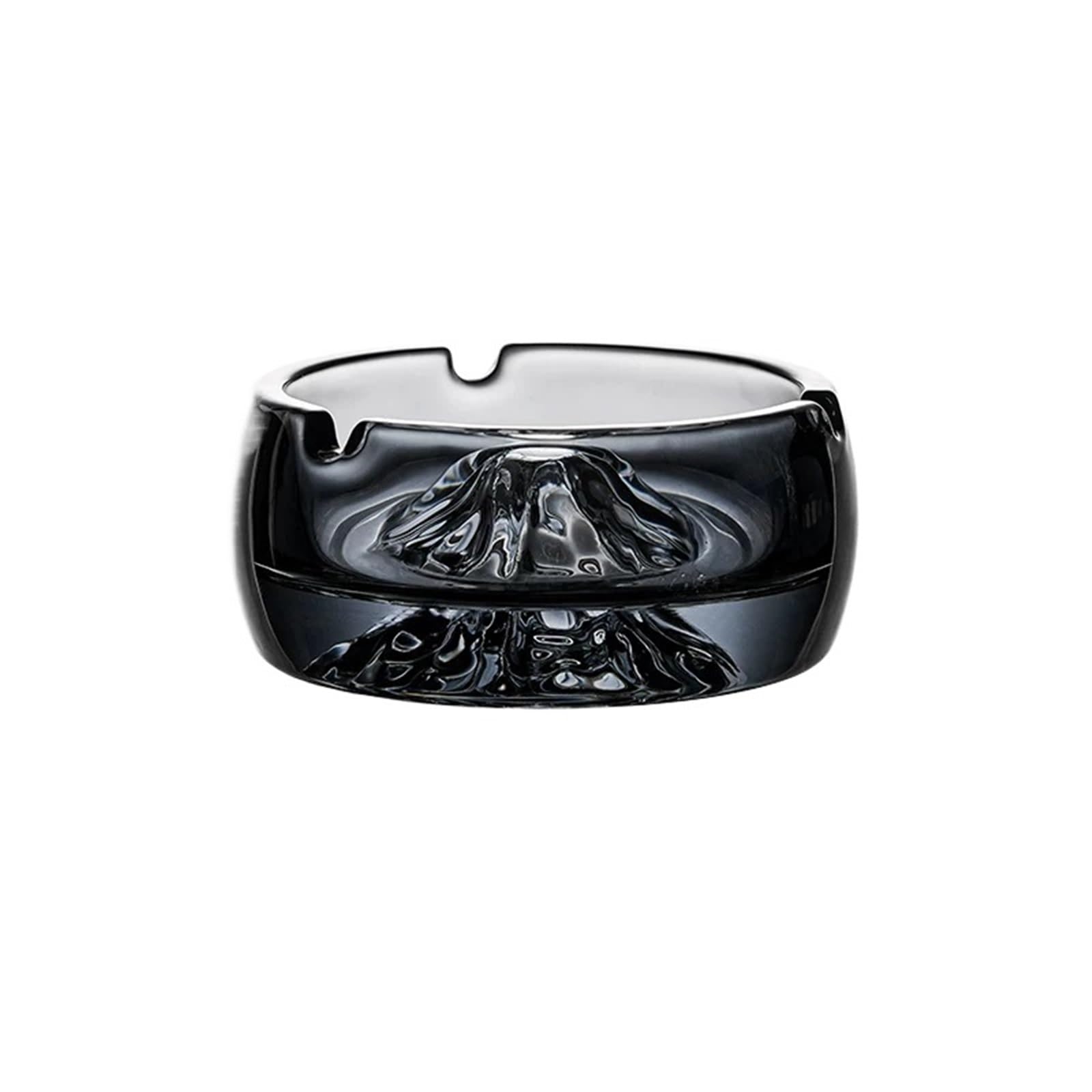 Cigarettes Ashtrays Crystal Glass Ashtray Decor with Cigarette Rests(Black)
