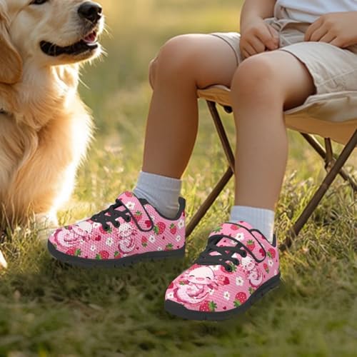 Skull Pink Bow Shoes for Boys Girls Halloween Sneakers for Kids Slip On Tennis Sneakers Mesh Athletic Sports Running Shoes3