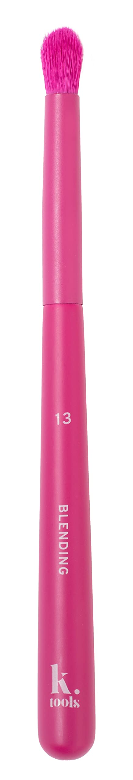 KRASH TOOLS Pincel Ojos 13 DIFUMINADO |MEZCLA Pincel para Difuminar Maquillaje Ojos Sombras Sueltas Prensadas, Pincel de Pelo Sintético y Mango Ergonómico, Tamaño Viaje, Vegano y Cruelty Free - Rosa