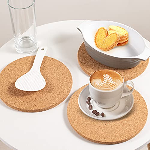 Round Cork Trivet Set Of 6 Pieces Heat For Kitchen Holder For Hot Dishes, 7.1X0.4 Inches Hot Plate Coaster Pads For Tables, Natural Heat Resistant Cork Placemat For Plants #TOP3