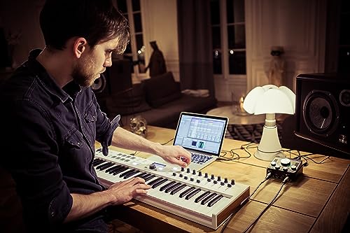 Image of Arturia KeyLab Essential 61 mk3 MIDI Controller with 61 Velocity-Sensitive Keys, 9 Encoders, 9 Sliders, 8 RGB Pads - USB-C, Midi Out, LCD Screen, Bundled Software and DAW Integration - Black