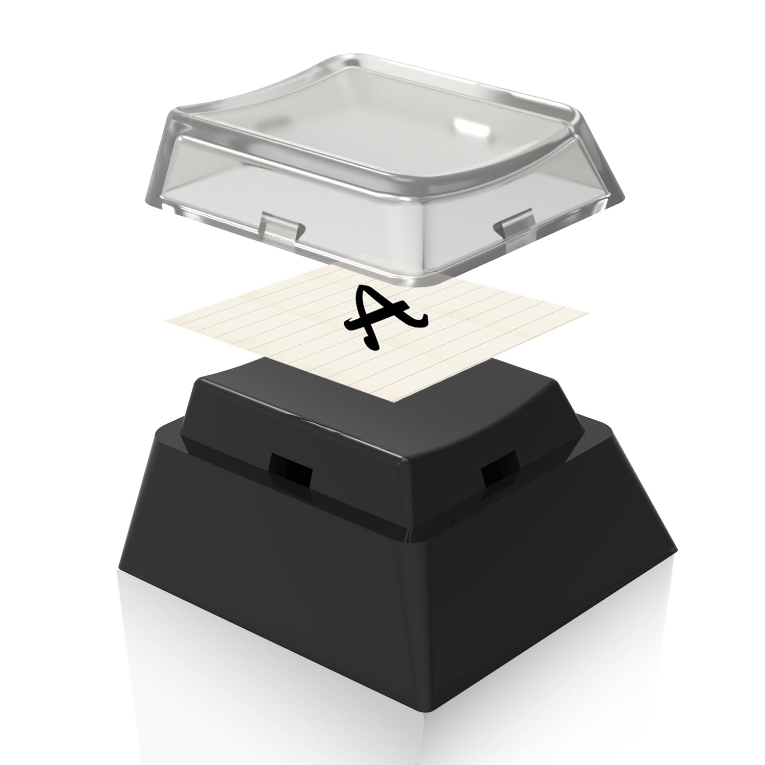 BTXETUEL Sofort benutzerdefinierte doppellagige Tastenkappen mit transparenter Abdeckkappe für selbstgemachte abnehmbare Aufkleber oder Papierreste, kompatibel mit Cherry MX-Schaltern (12 Stück