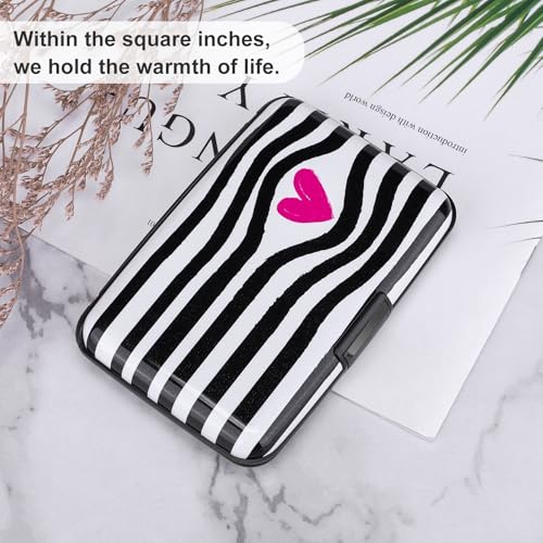 Image of ELFISH Mini RFID Aluminum Wallet Credit Cards Holder Business Card Case Metal ID Case for Men Women (Eye heart)