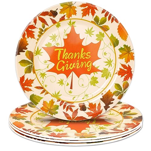 AnyDesign 4Pcs Thanksgiving Plastic Plates Set Rustic Maple Leaves 10 Inch Dinner Plates Autumn Leaves Design Reusable Plates for Fall Theme Party Banquet Dinnerware Supplies AnyDesign 4Pcs Thanksgiving Plastic Plates Set Rustic Maple Leaves 10 Inch Dinner Plates Autumn Leaves Design Reusable Plates for Fall Theme Party Banquet Dinnerware Supplies