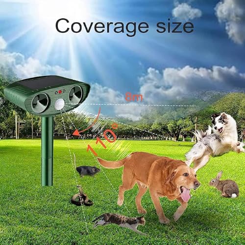 Katzenschreck Ultraschall,Upgrade 2025 Solar Tiervertreiber Katzenabwehr,Ultraschall Abwehrmittel Hundeschreck Marderschreck mit Bewegungsmelder für Katzen, Hunde, Mäuse,Vögel, Marder