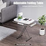 Adjustable Portable Folding Laptop & TV Tray Table - Compact No Assembly Desk for Home Office, Study, Gaming & Writing - Versatile White Table for Small Spaces, Easy to Lift - Image 2