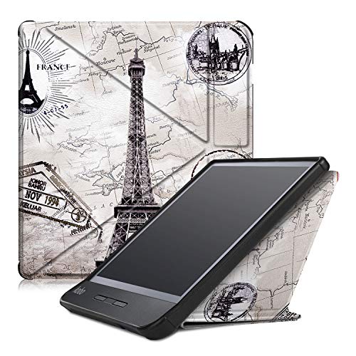 Kobo Libra H2O Case, Ratesell The Thinnest and Lightest Leather Smart Origami Cover Case for New Kobo Libra H2O 2019 Release with Auto Wake Sleep Feature Tower