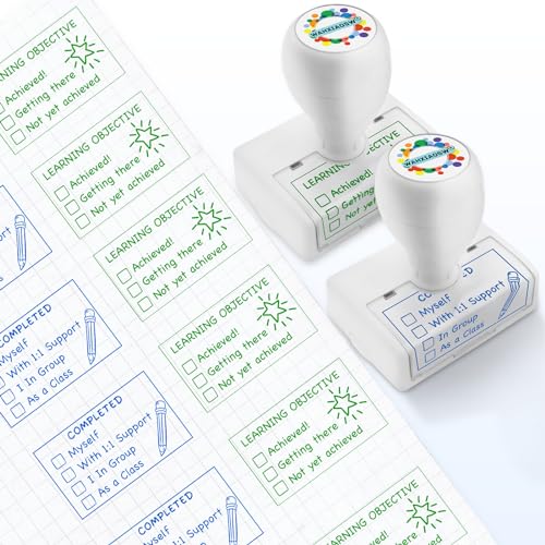 Teacher Stamps,Checkbox Grading Teacher Stamps, Teacher Gifts, Classroom Teacher Stamp, Easy Grading, Improved Efficiency, Happy Teaching(Blue+Green) - Image 5