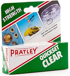 Epoxy Glue - Clear 2 Part Glass, Plastic, Jewelry, Ceramic, Metal, Stone and Porcelain Adhesive Repair Kit by Pratley