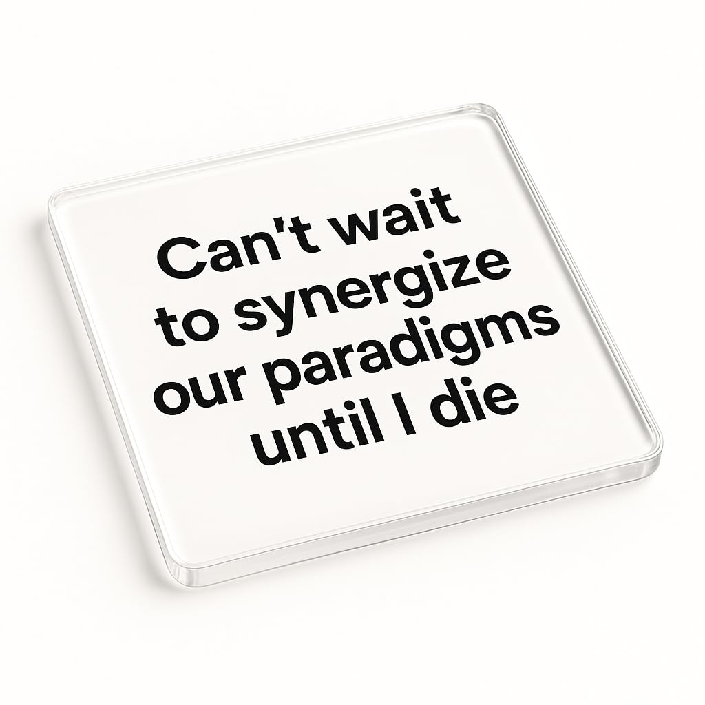 The Plum Penguin Explain Right Acrylic Coaster Gift With Humorous Office Quote Design - Clear Minimalist Desk Decor For Colleague Secret Santa Surprise