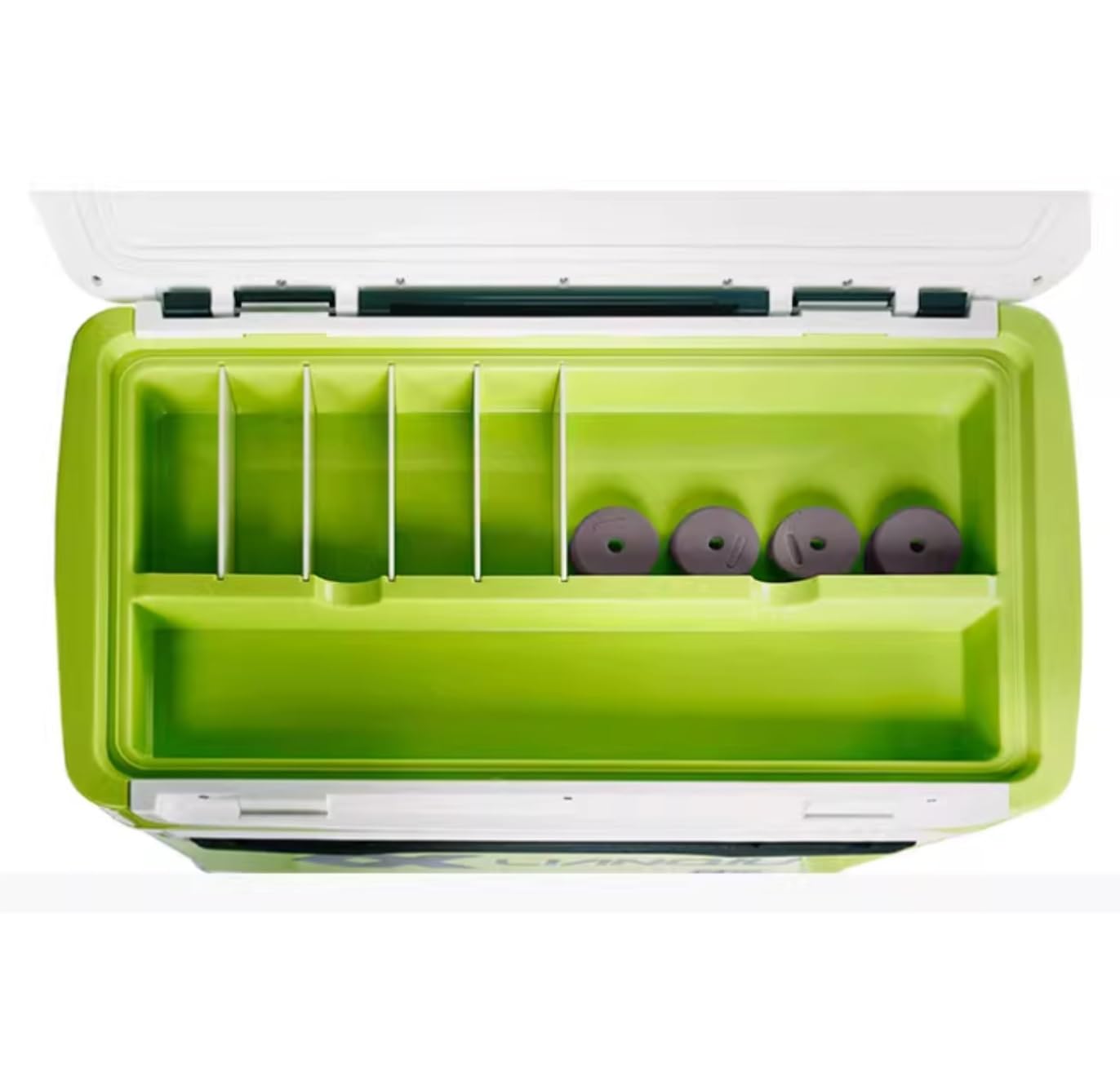 Angelkasten Gerätekoffer Doppelschichtiger Angelbox-Sitz 32L Große Kapazität Mit Hebebein Für Outdoor Camping Picknick Wandern Angelkoffer Köderbehälter(White)